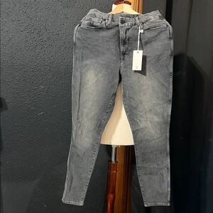 Good American Gray Washed Skinny Jeans